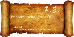 Prohászka Enikő névjegykártya