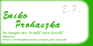 eniko prohaszka business card